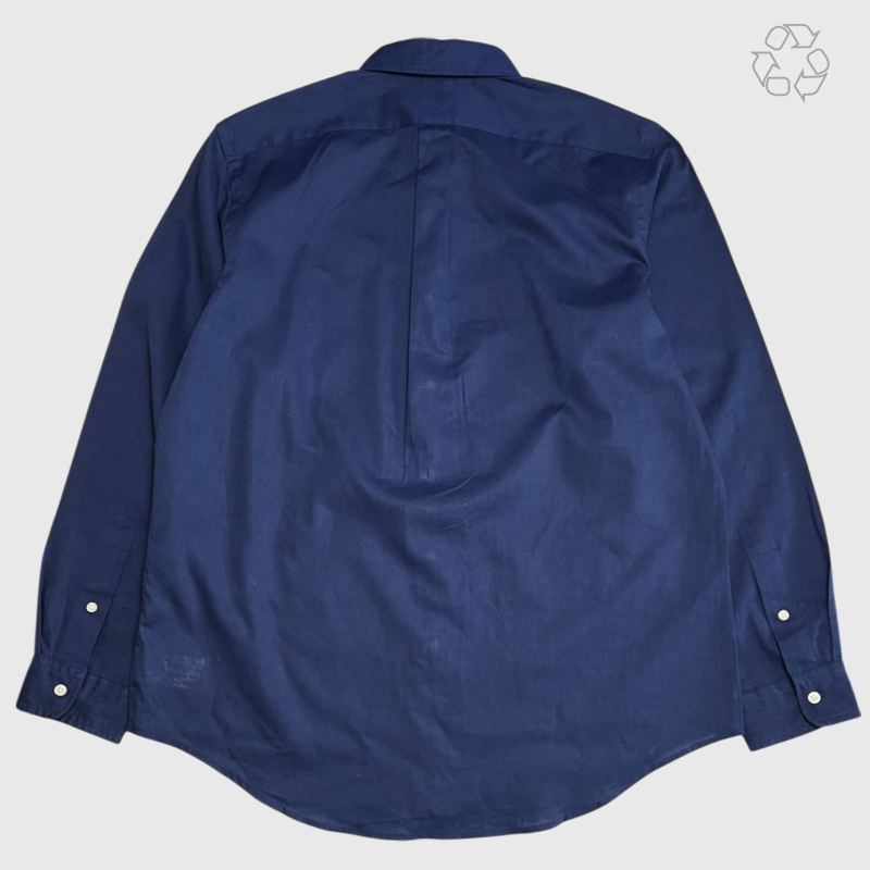 Polo Ralph Lauren Classic Fit Linen Button Down 'Navy' Size Large Pre-Owned