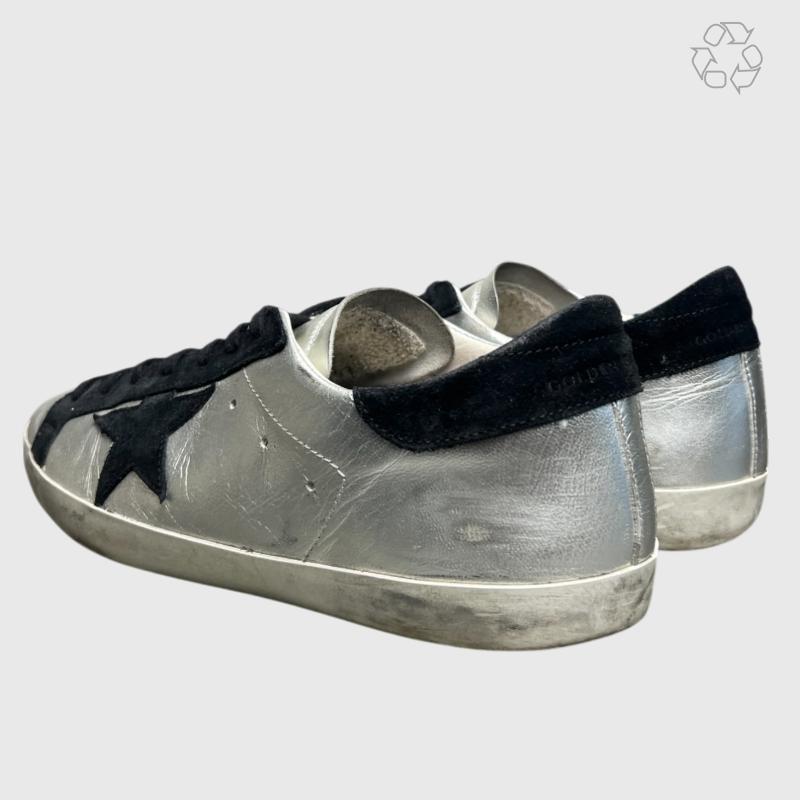 Golden Goose Superstar Classic 'Silver/Black' Size 11 Pre-Owned
