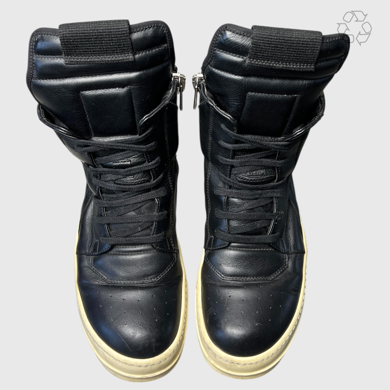 Vintage Rick Owens Geobasket Black/Milk Women Size 9 Pre-Owned