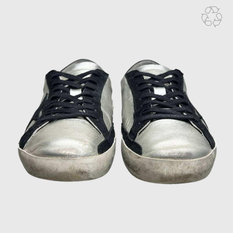 Golden Goose Superstar Classic 'Silver/Black' Size 11 Pre-Owned