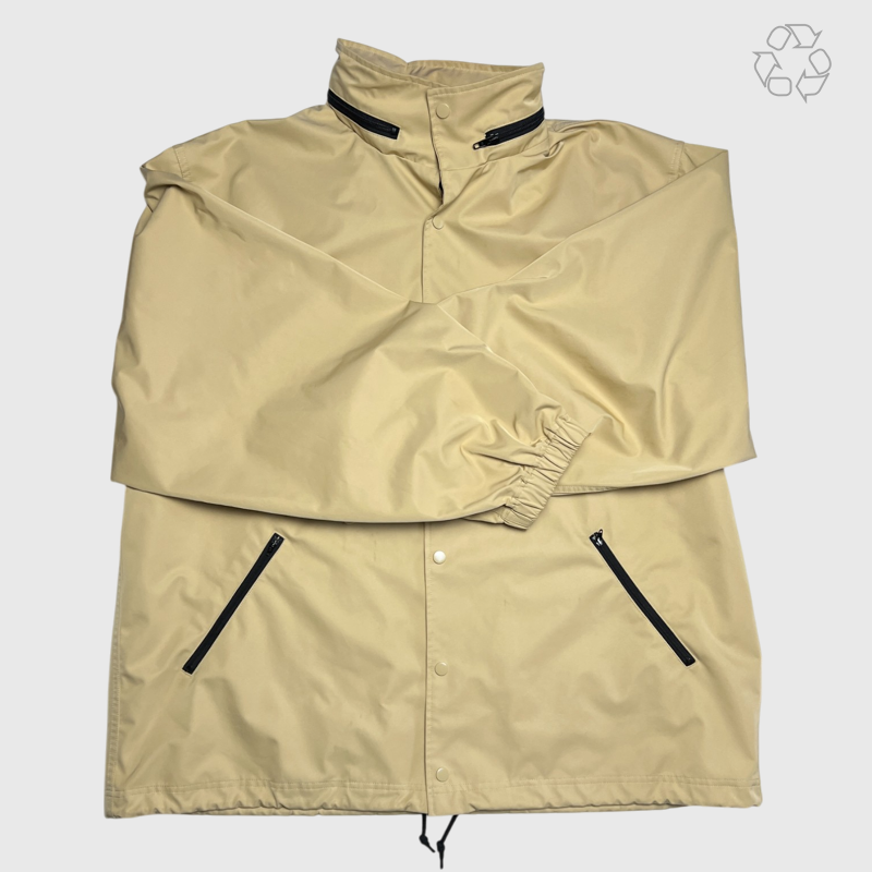 Balenciaga Hooded Printed Shell Jacket Beige Size 3 Pre-Owned