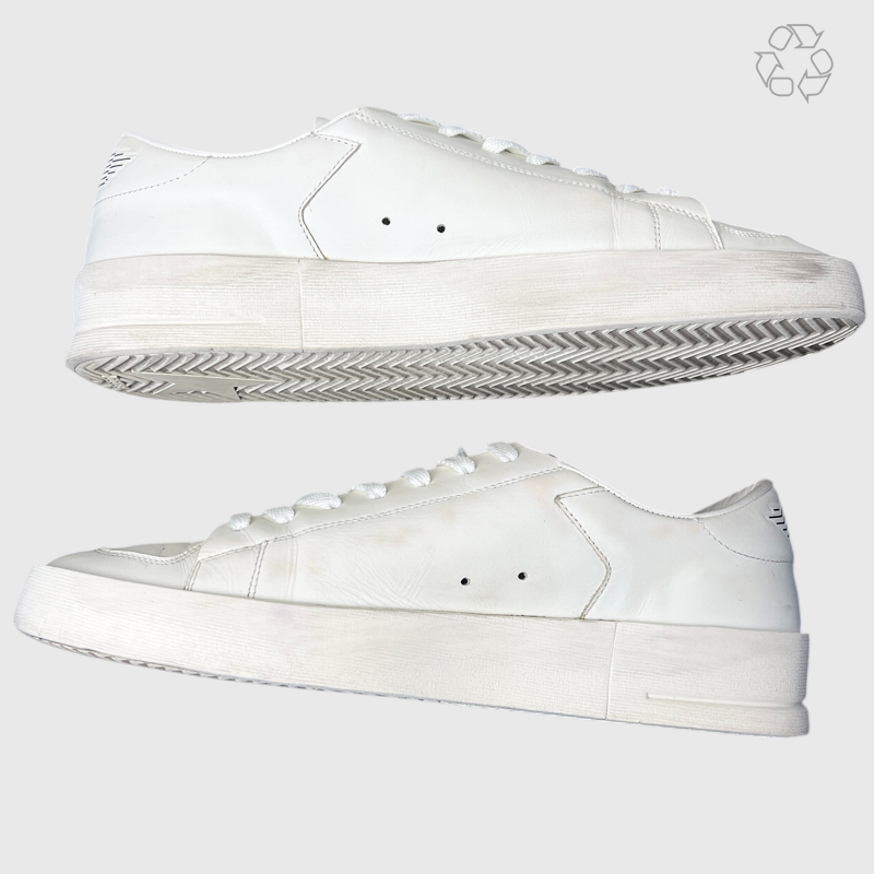 Golden Goose Stardan Limited Edition White Leather White Star G35MS959B8 Size 11 Pre-Owned