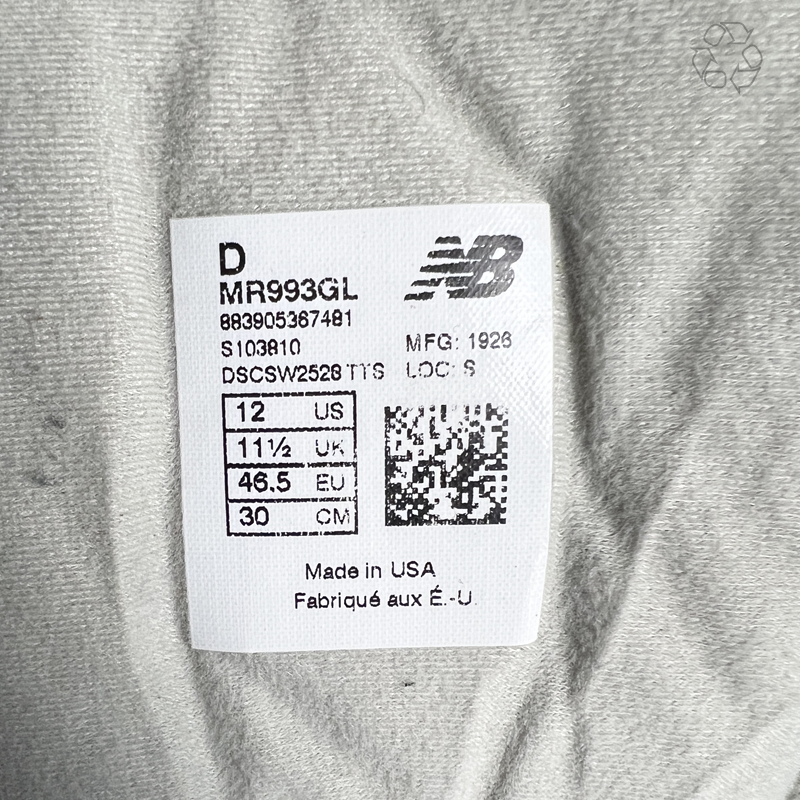 New Balance 993 Made In USA 'Grey White' Size 12 Pre-Owned