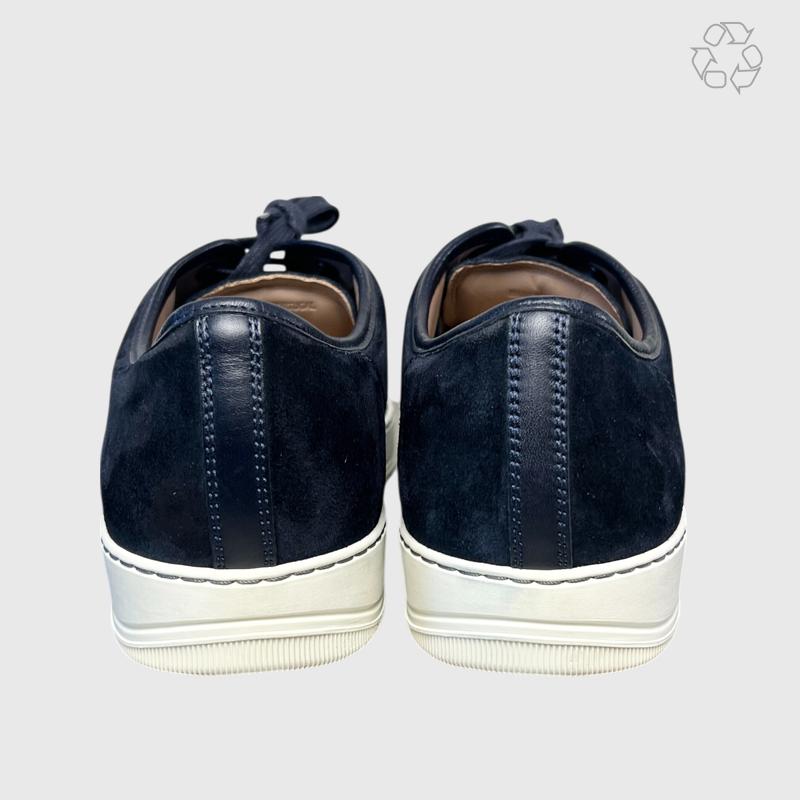 Lanvin DBB1 Patent Leather & Suede Lace-Up Sneakers 'Navy Blue' Size 12 Pre-Owned