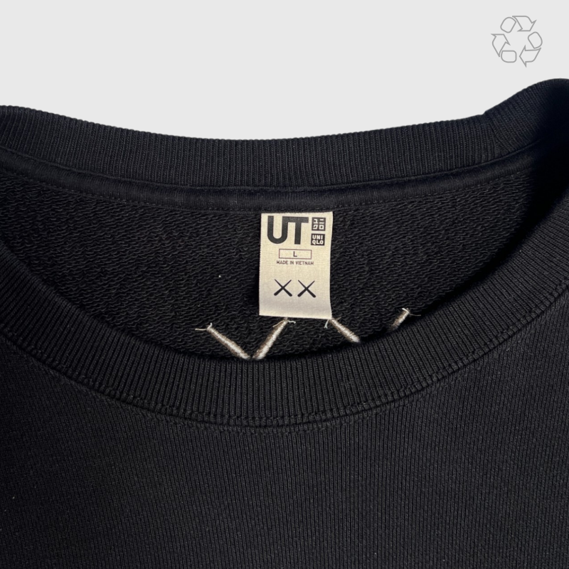 KAWS x Uniqlo Companion Longsleeve Sweatshirt 'Black' Size L Pre-Owned