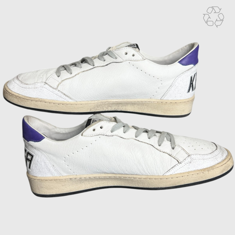 Golden Goose Ball Star White Purple Yellow Star Size 11 Pre-Owned