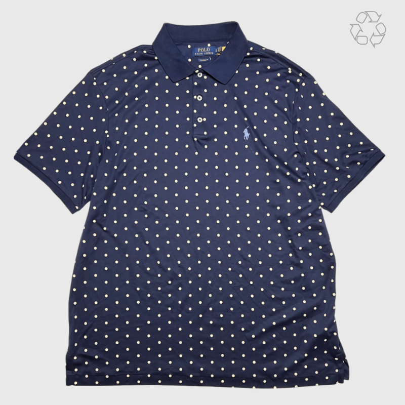 Polo Ralph Lauren Classic-Fit Soft-Touch Dot Print Polo 'Navy' Size XL Pre-Owned