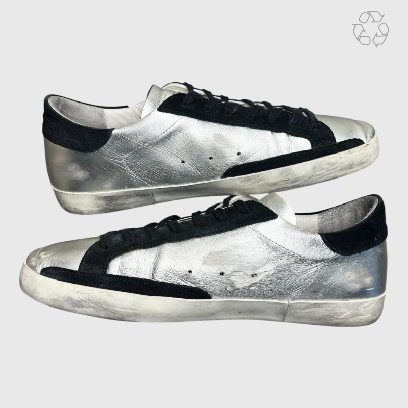 Golden Goose Superstar Classic 'Silver/Black' Size 11 Pre-Owned