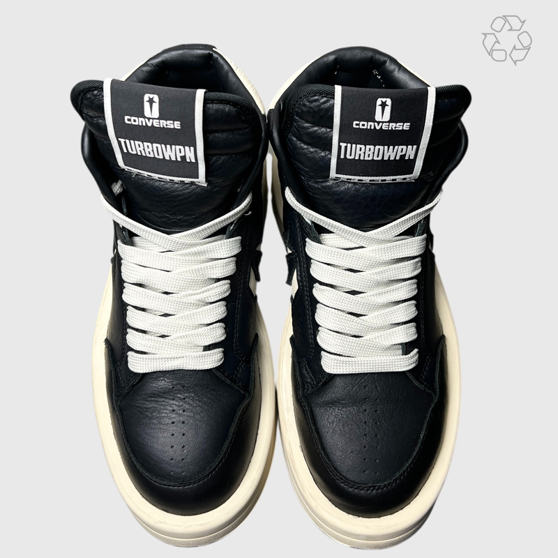 Rick Owens x Converse DRKSHDW TURBOWPN Mid 'Black Cloud Cream' Size 6 Pre-Owned
