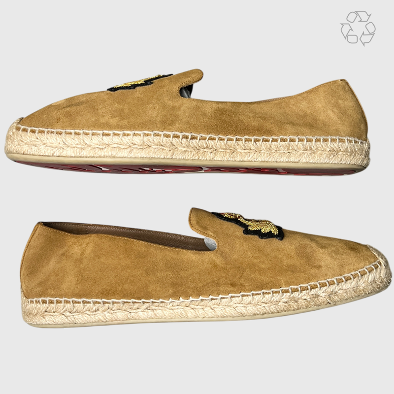 Christian Louboutin Suede Nanou Orlato Espadrille 'Brown' Size 9 Pre-Owned