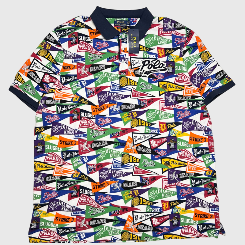 Polo Ralph Lauren Stadium Bears Pennant Flag Baseball Classic Shirt 'Art Deco' 71074305 Size 2XL Brand New
