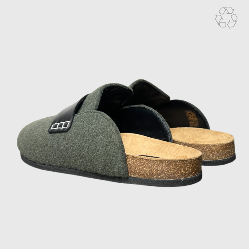 JW Anderson Felt Loafer Mules 'Dark Olive' Size 11.5 Pre-Owned