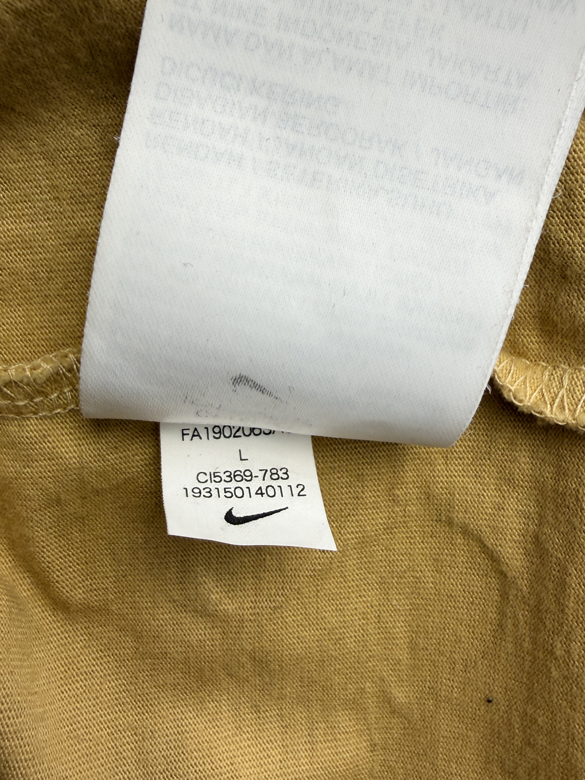 Vintage Nike x Cactus Plant Flea Market L/S T-shirt 'Mustard Yellow' FW19 Size L Pre-Owned