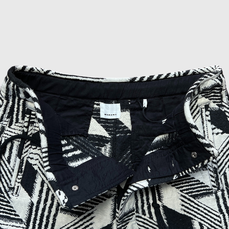 Isabel Marant Felian Jacquard Shorts 'Black/Off White' Size Large Brand New