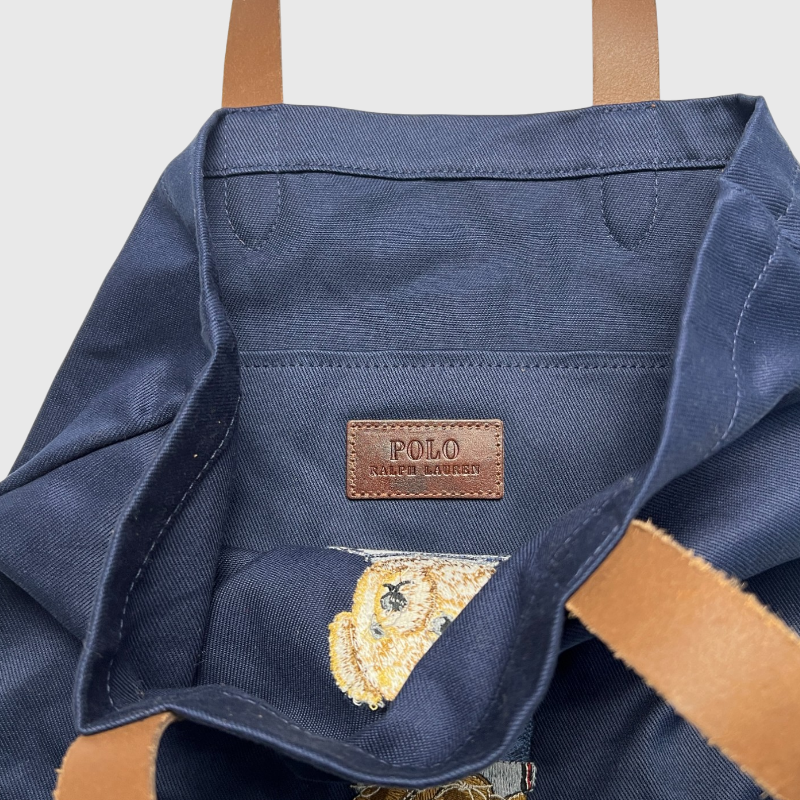 Polo Bear x Ralph Lauren Bear Twill Shopper Tote Newport Navy One Size Brand New