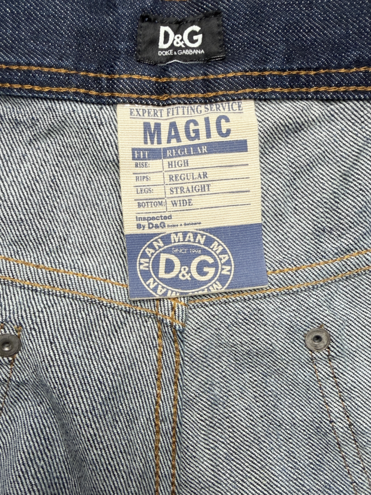 Vintage 90's Dolce & Gabanna Indigo Wash Denim Jeans Size 38 Pre-Owned