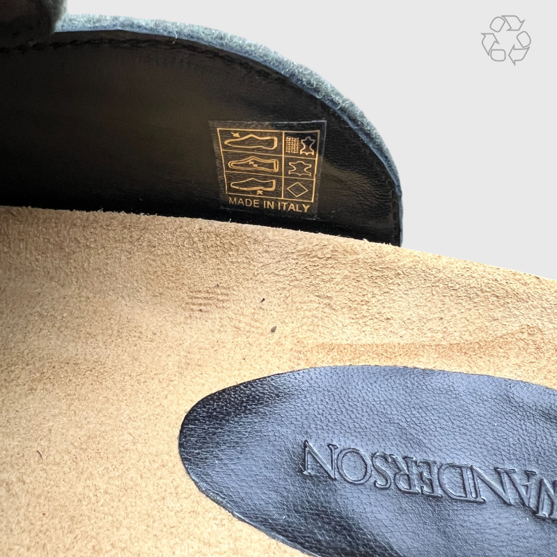 JW Anderson Felt Loafer Mules 'Dark Olive' Size 11.5 Pre-Owned