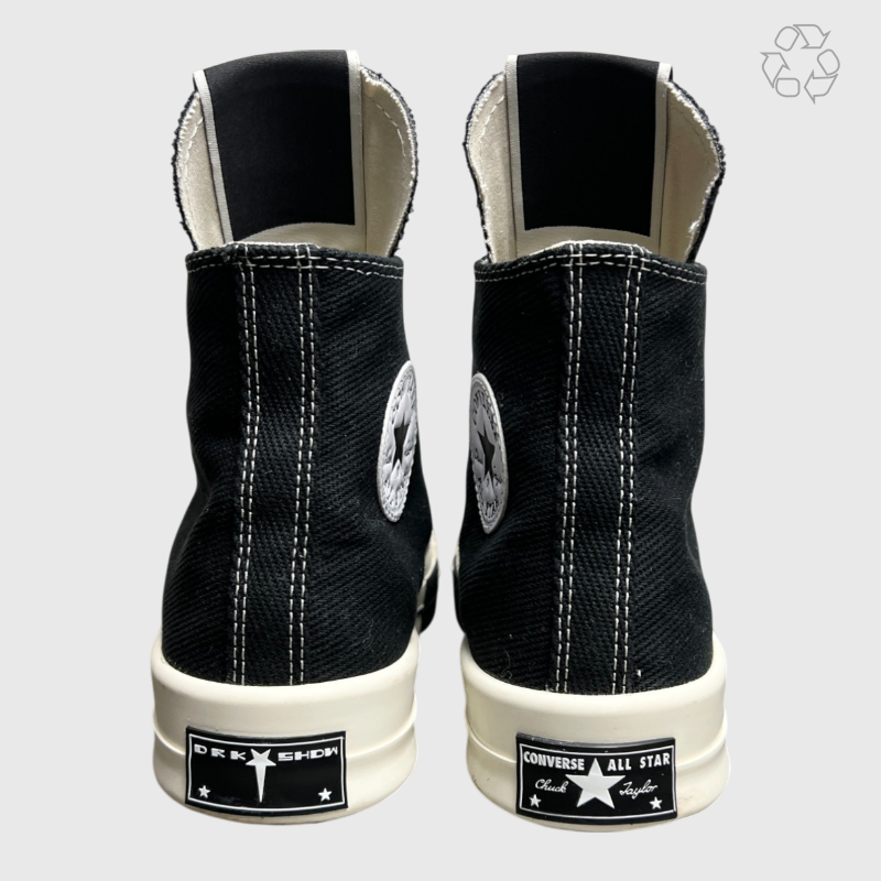 Rick Owens x Converse DRKSHDW Darkstar Chuck 70 High Black' Size 8.5 Pre-owned