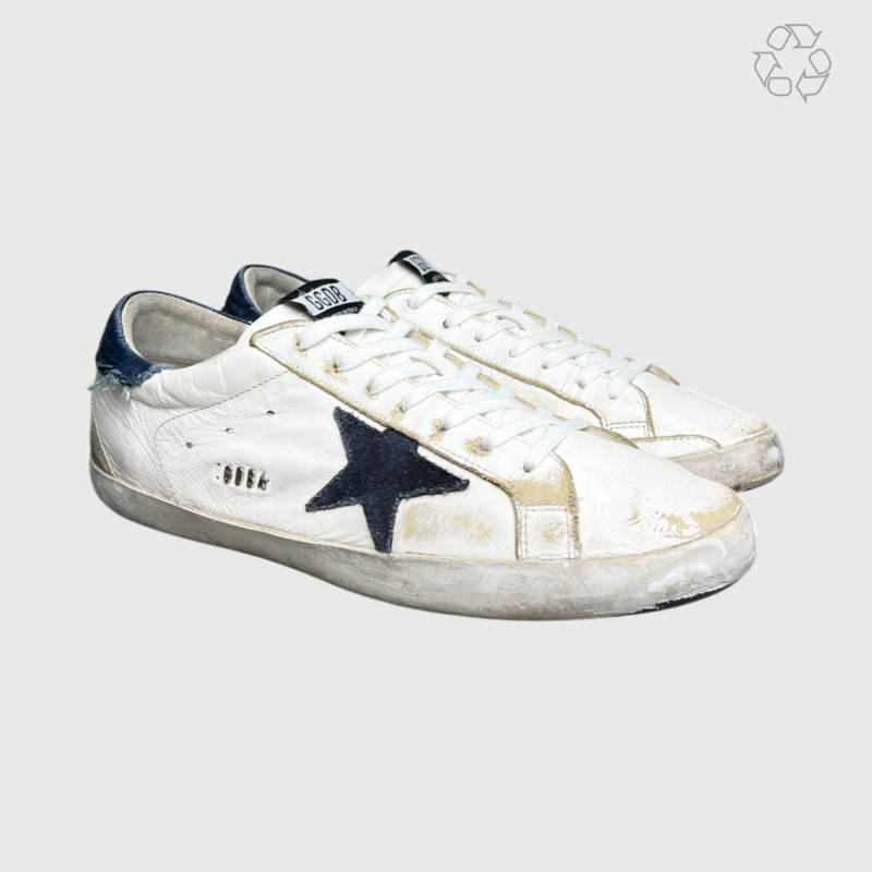 Golden Goose Super-Star 'White/Denim/Navy Star' Size 46 Pre-Owned