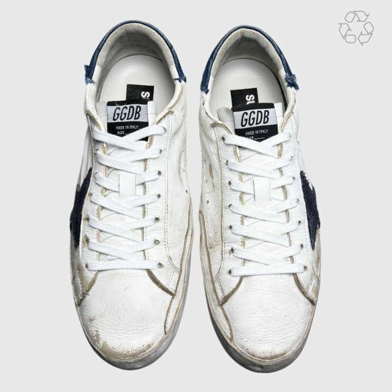 Golden Goose Super-Star 'White/Denim/Navy Star' Size 46 Pre-Owned