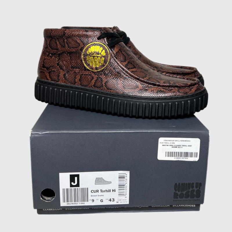 Clarks x Martine Rose Cur Torhill High Wallabee Boots 'Brown Snake' Size 10 Brand New