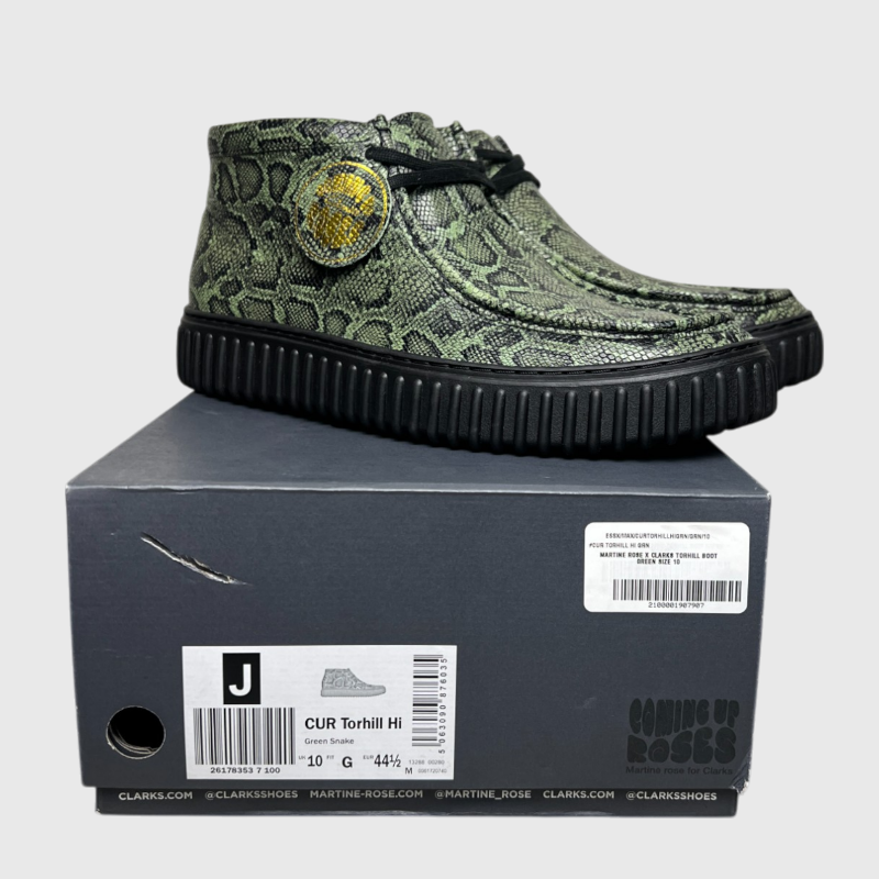 Clarks x Martine Rose Cur Torhill High Wallabee Boots 'Green Snake' Size 11 Brand New