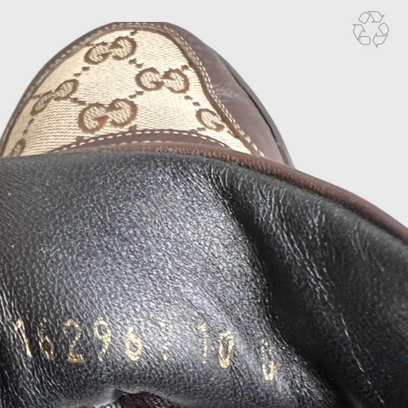 Gucci GG Lace-Up Low 'Brown Beige' 162961 Size 10.5 US Pre-Owned