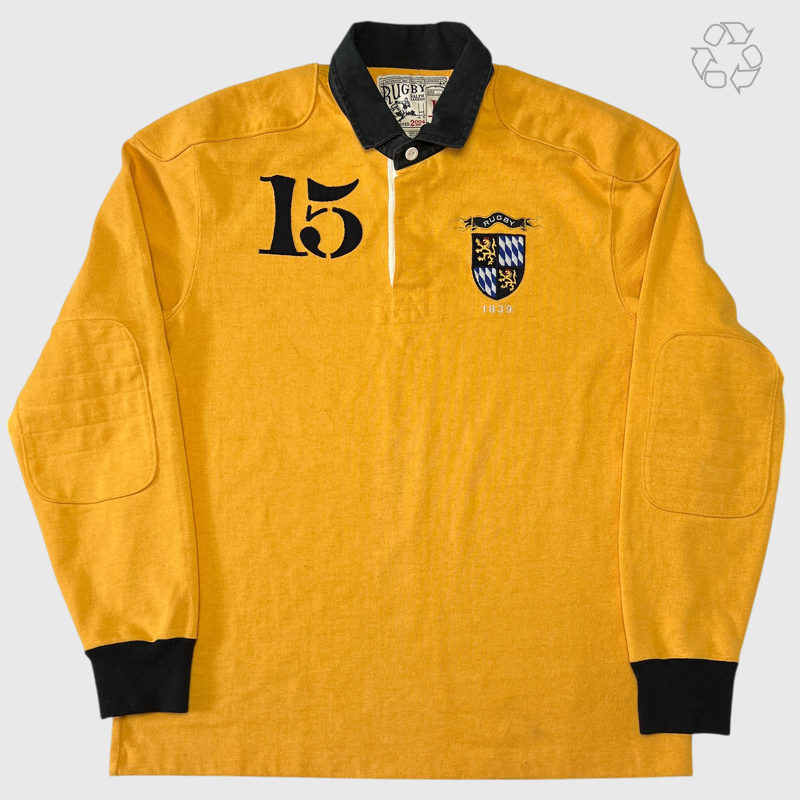 Vintage Rugby x Ralph Lauren Long Sleeve Polo Shirt 'Yellow' Size Large Pre-Owned