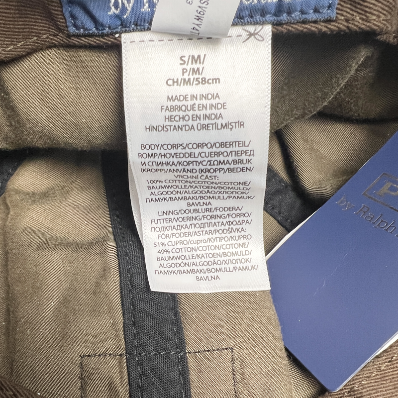 Polo Ralph Lauren Corduroy 6-Panel Earflap Cap 'Black' Size S-M Brand New