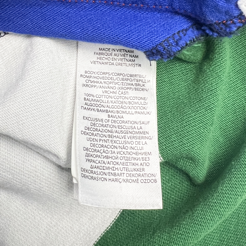 Polo Ralph Lauren Classic-Fit Patchwork Jersey Rugby Shirt 'Navy Multicolor' Size M Pre-Owned