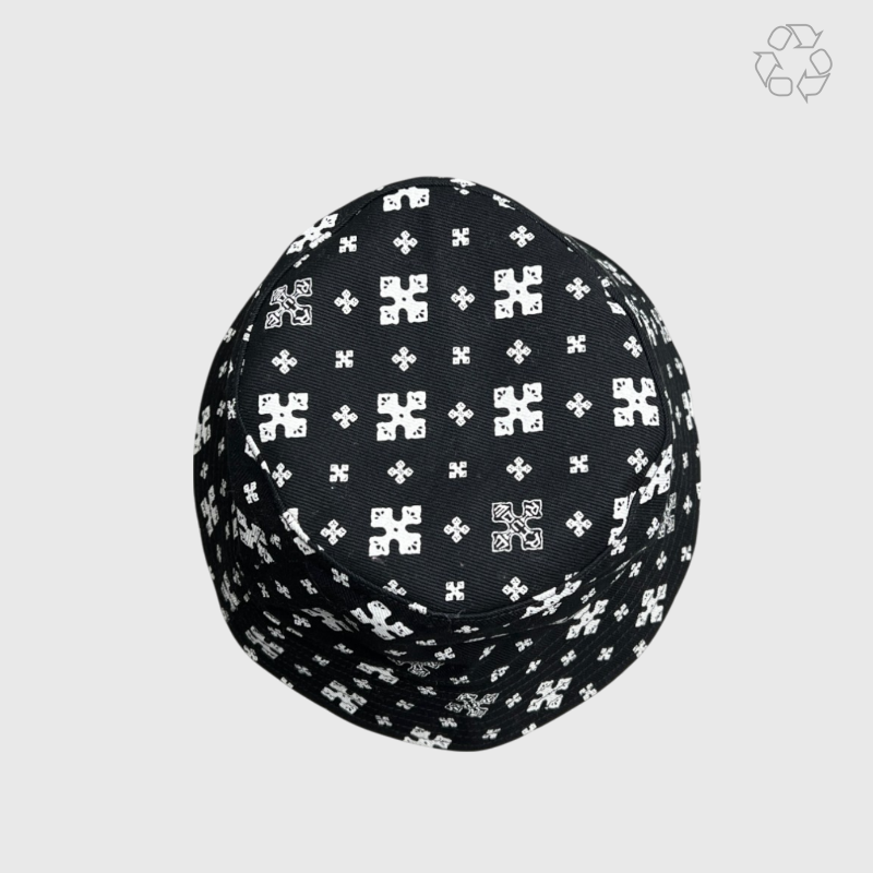 Rhude Cross Bandana Bucket Hat 'Black/White' One Size Pre-Owned