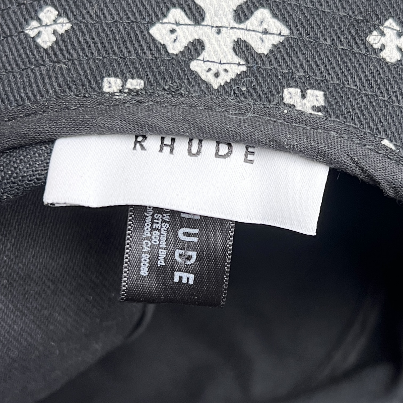 Rhude Cross Bandana Bucket Hat 'Black/White' One Size Pre-Owned