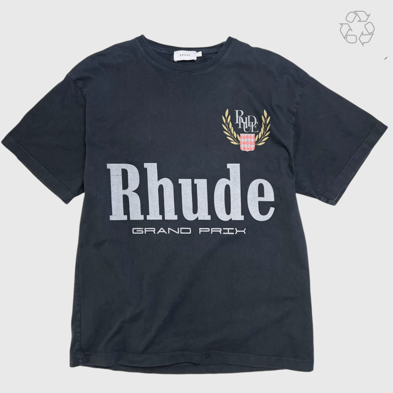 Rhude Grand Prix Tee 'Vintage Black' SS22 Size Small Pre-Owned