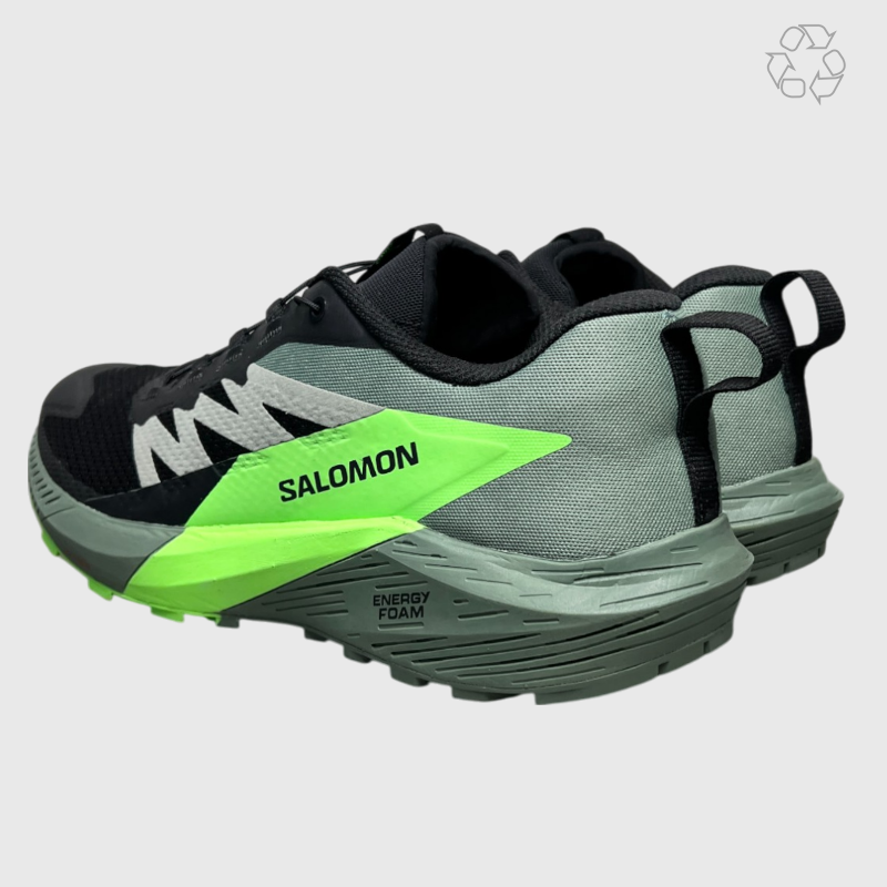 Salomon Sense Ride 5 Trail Running Sneakers Gecko Size 11.5 Pre-Owned