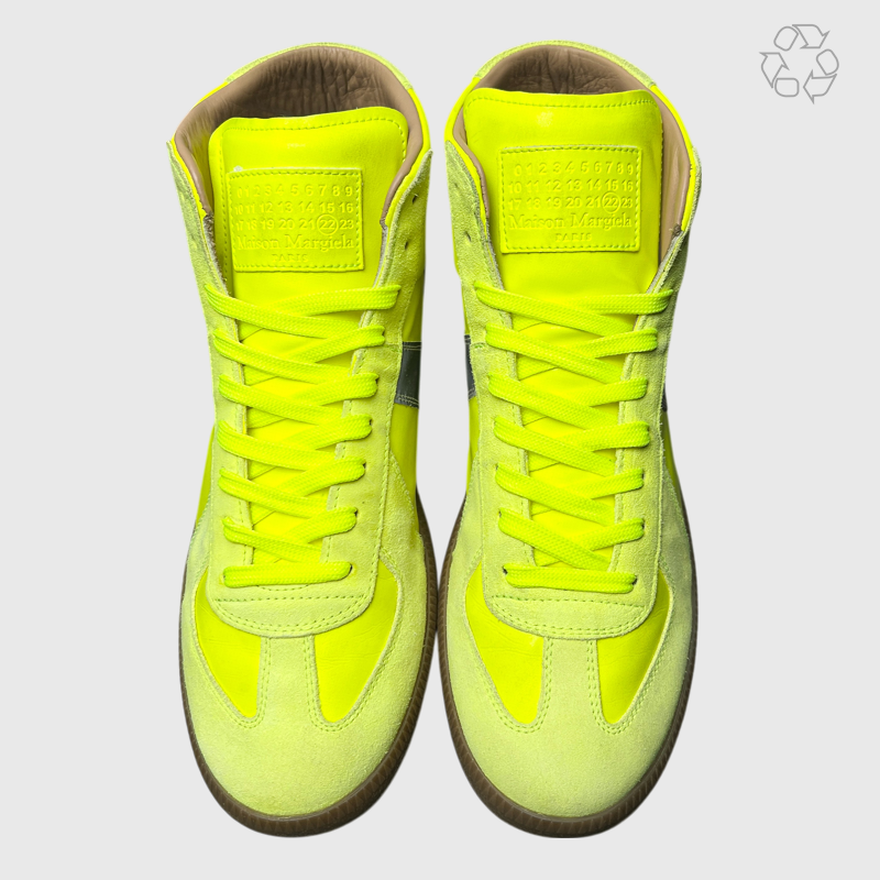 Maison Margiela Replica High Gat Sneakers 'Neon Yellow' Size 12 Pre-owned