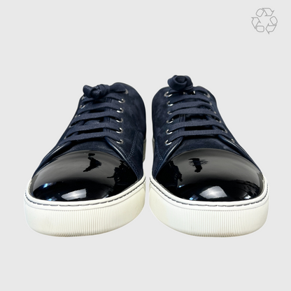 Lanvin DBB1 Patent Leather & Suede Lace-Up Sneakers 'Navy Blue' Size 12 Pre-Owned