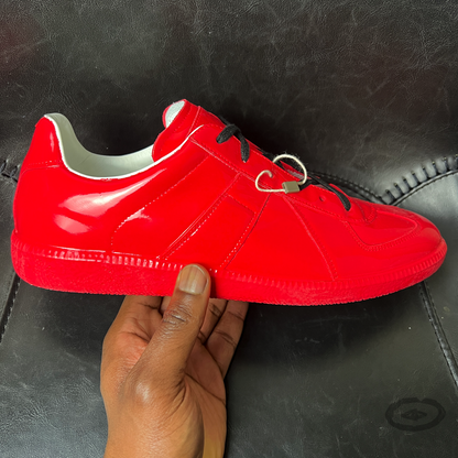 Maison Margiela Replica Lace-Up Sneakers 'Red Patent' SS22 Brand New