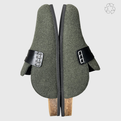 JW Anderson Felt Loafer Mules 'Dark Olive' Size 11.5 Pre-Owned
