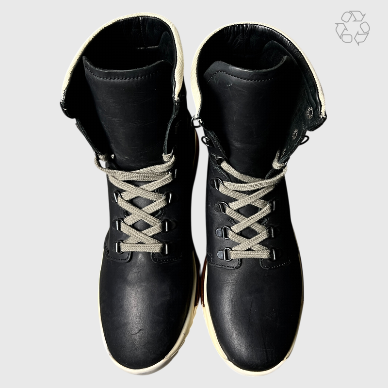 Rick Owens x Hood Lace-Up Dirt Grafton Boot 'Black' 161002 Size 8 Pre-Owned