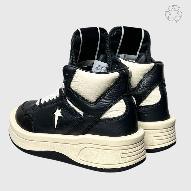Rick Owens x Converse DRKSHDW TURBOWPN Mid 'Black Cloud Cream' Size 6 Pre-Owned
