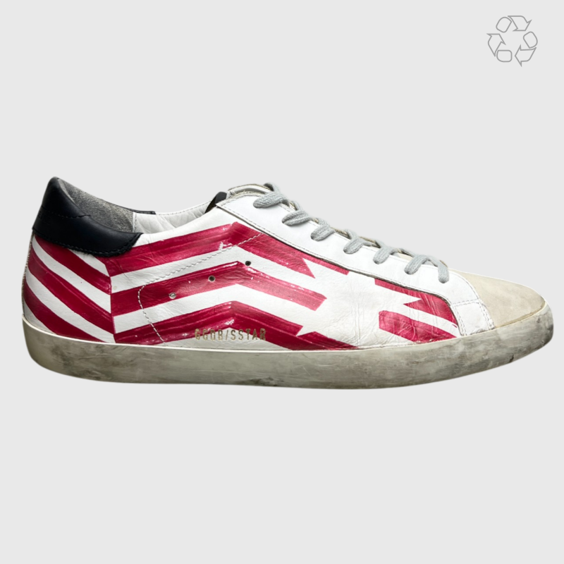 Golden Goose Superstar 'White Red Flag' Size 12 Pre-Owned