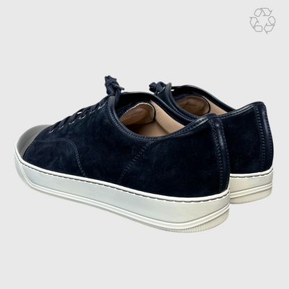 Lanvin DBB1 Patent Leather & Suede Lace-Up Sneakers 'Navy Blue' Size 12 Pre-Owned
