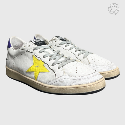 Golden Goose Ball Star White Purple Yellow Star Size 11 Pre-Owned
