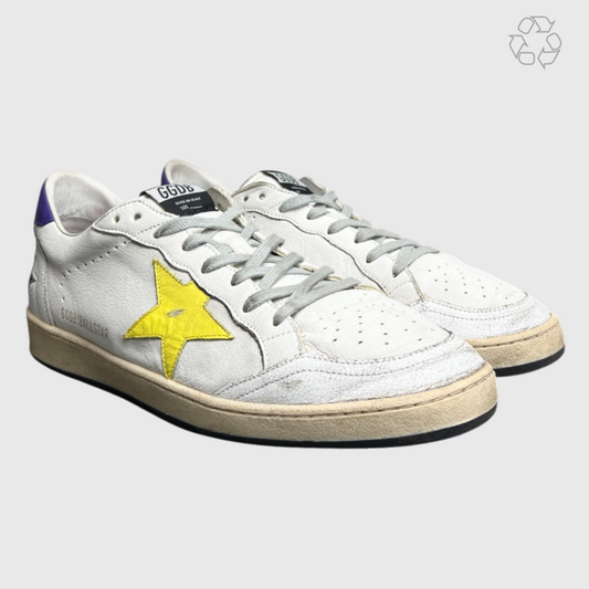 Golden Goose Ball Star White Purple Yellow Star Size 11 Pre-Owned