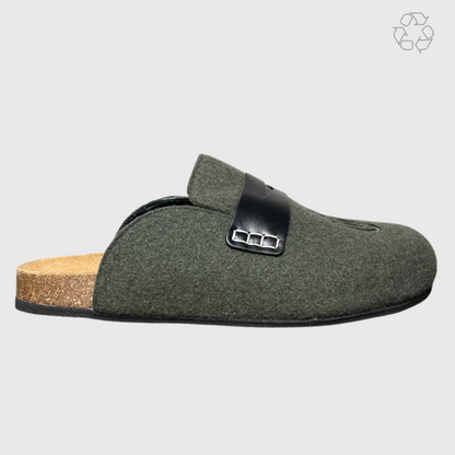 JW Anderson Felt Loafer Mules 'Dark Olive' Size 11.5 Pre-Owned