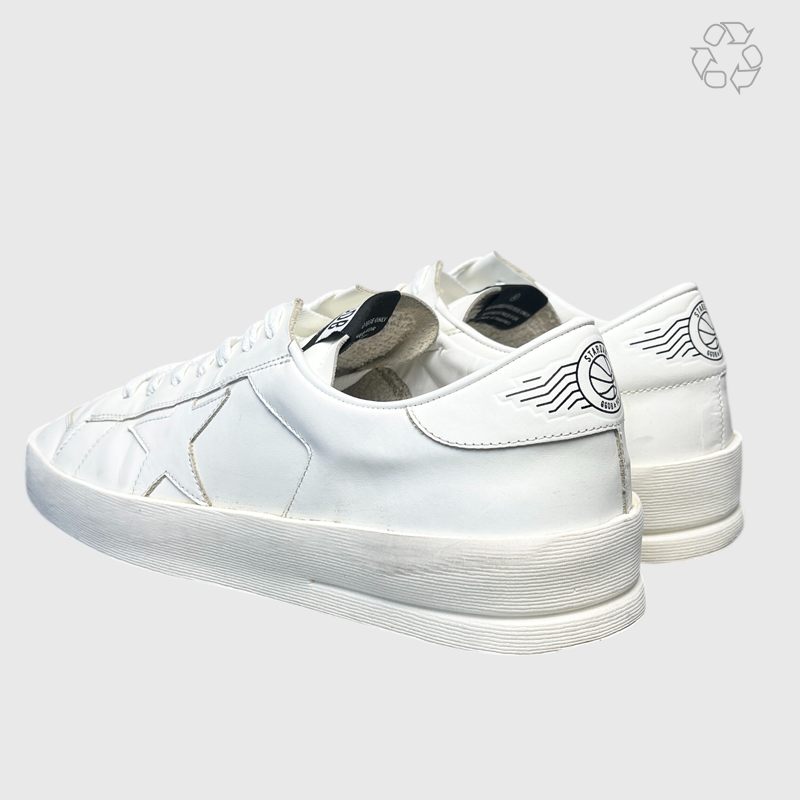 Golden Goose Stardan Limited Edition White Leather White Star G35MS959B8 Size 11 Pre-Owned