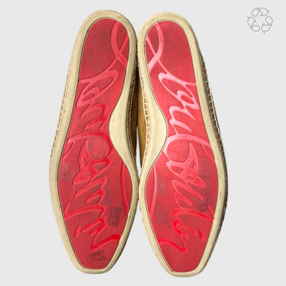 Christian Louboutin Suede Nanou Orlato Espadrille 'Brown' Size 9 Pre-Owned