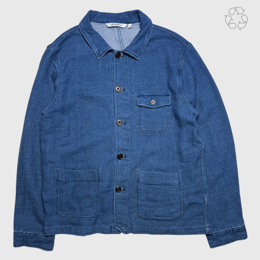 Peter Millar Indigo Denim Blue Chore Coat Jacket Size L Pre-Owned