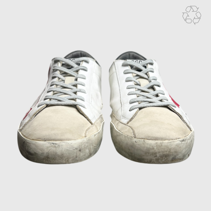 Golden Goose Superstar 'White Red Flag' Size 12 Pre-Owned