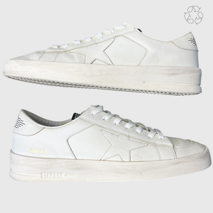 Golden Goose Stardan Limited Edition White Leather White Star G35MS959B8 Size 11 Pre-Owned